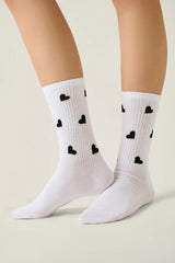 Cotton Long Socks Conte Active 708 – Hearts Pattern