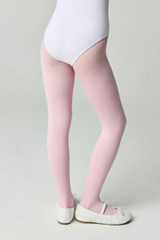 Person wearing pink tights and white shoes on a plain background #color_pink