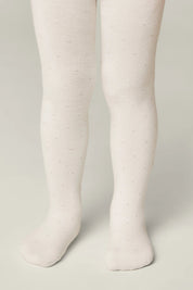 White tights worn by a person on a plain background #color_milky