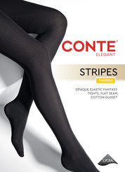 Black tights with Conte Elegant branding on a white background