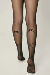 Conte Tights for Girls Merry 20 Den – Lace-Up Effect with Bow