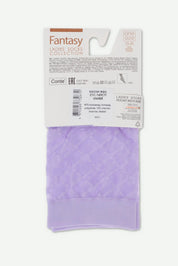 Purple textured fabric with a label on a white background #color_violet