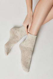Cotton Linen Socks Conte Classic 542 - Hearts Pattern
