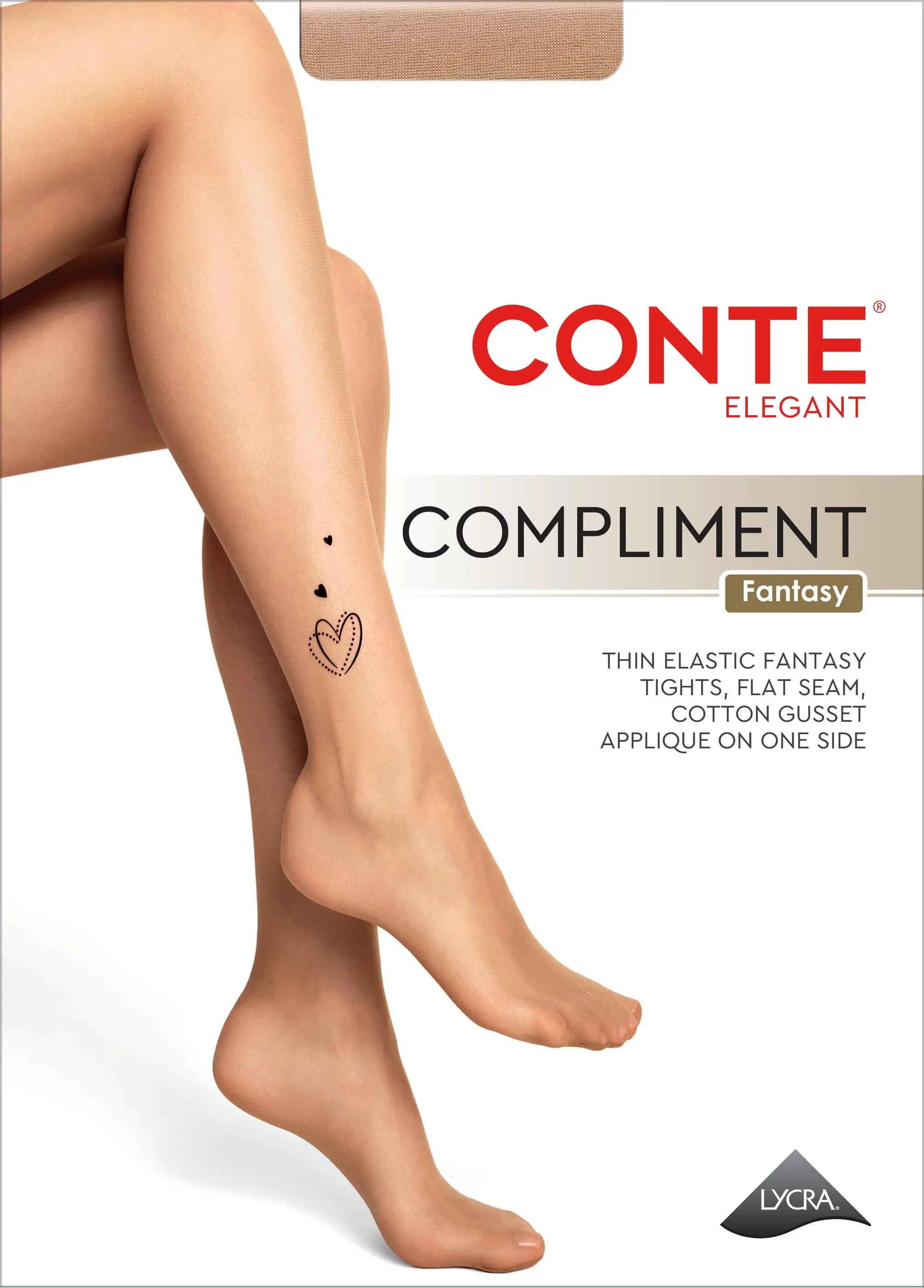 CONTE Elegant tights with a design on a white background