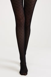 Fantasy Tights Conte Alba - Geometric Diamond Pattern