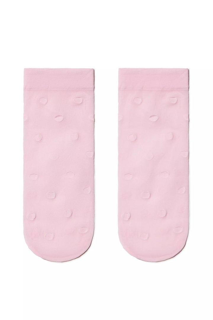 Pair of light pink socks with a subtle pattern on a white background #color_light-pink