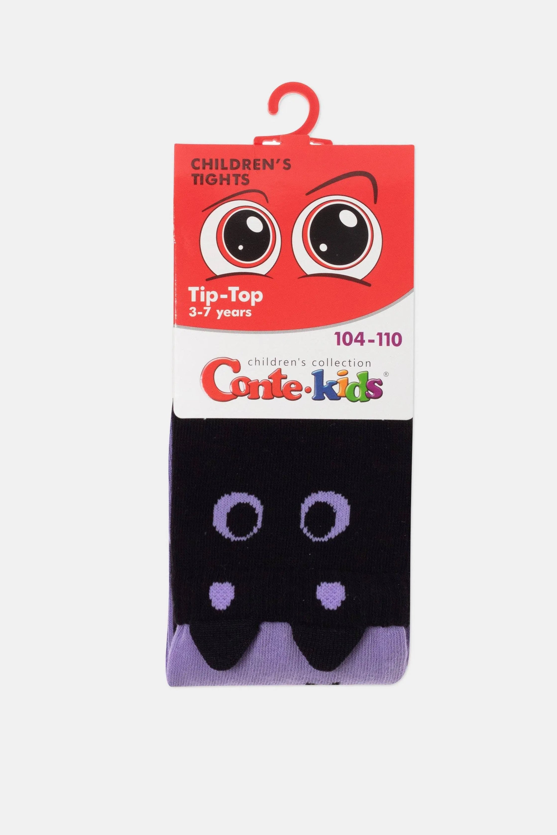 Children's socks with a cartoon face design on a white background