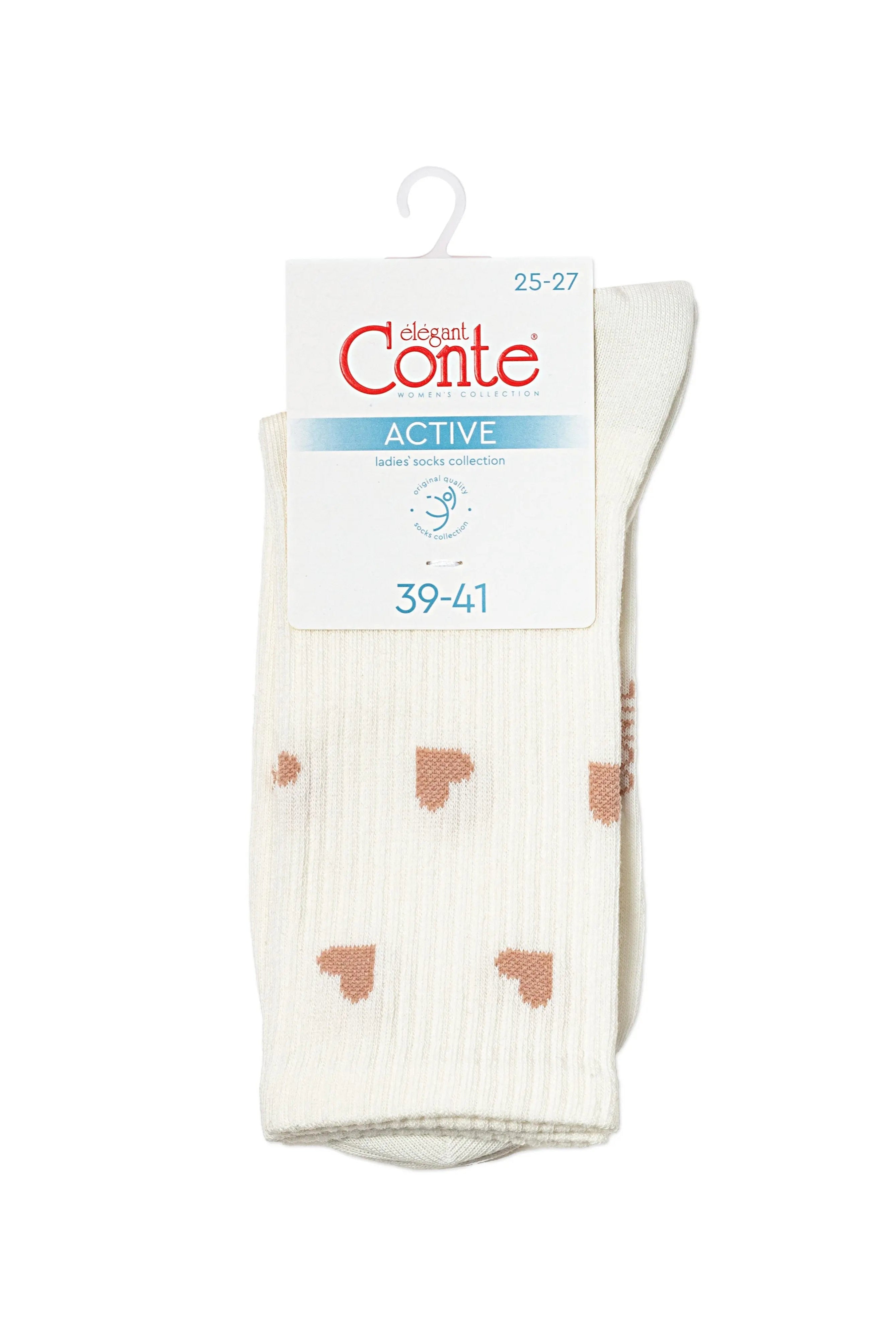 Pack of children's socks with a heart pattern on a white background #color_milk