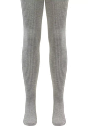 Gray ribbed tights on a white background #color_gray