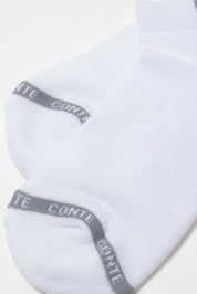 White socks with gray logo on a white background #color_white