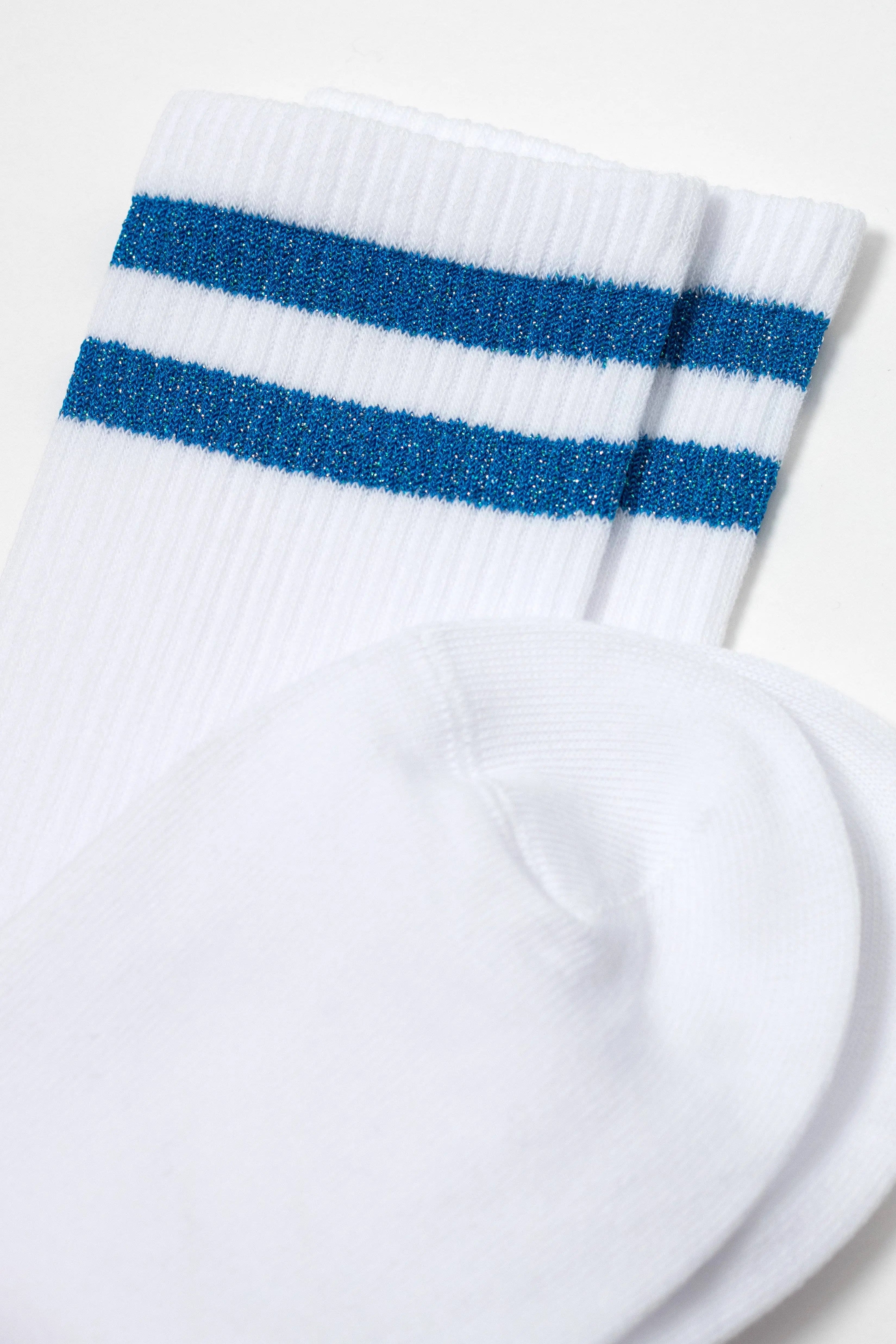 White socks with blue stripes on a white background #color_blue