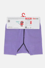 Purple underwear with a visible brand label on a white background