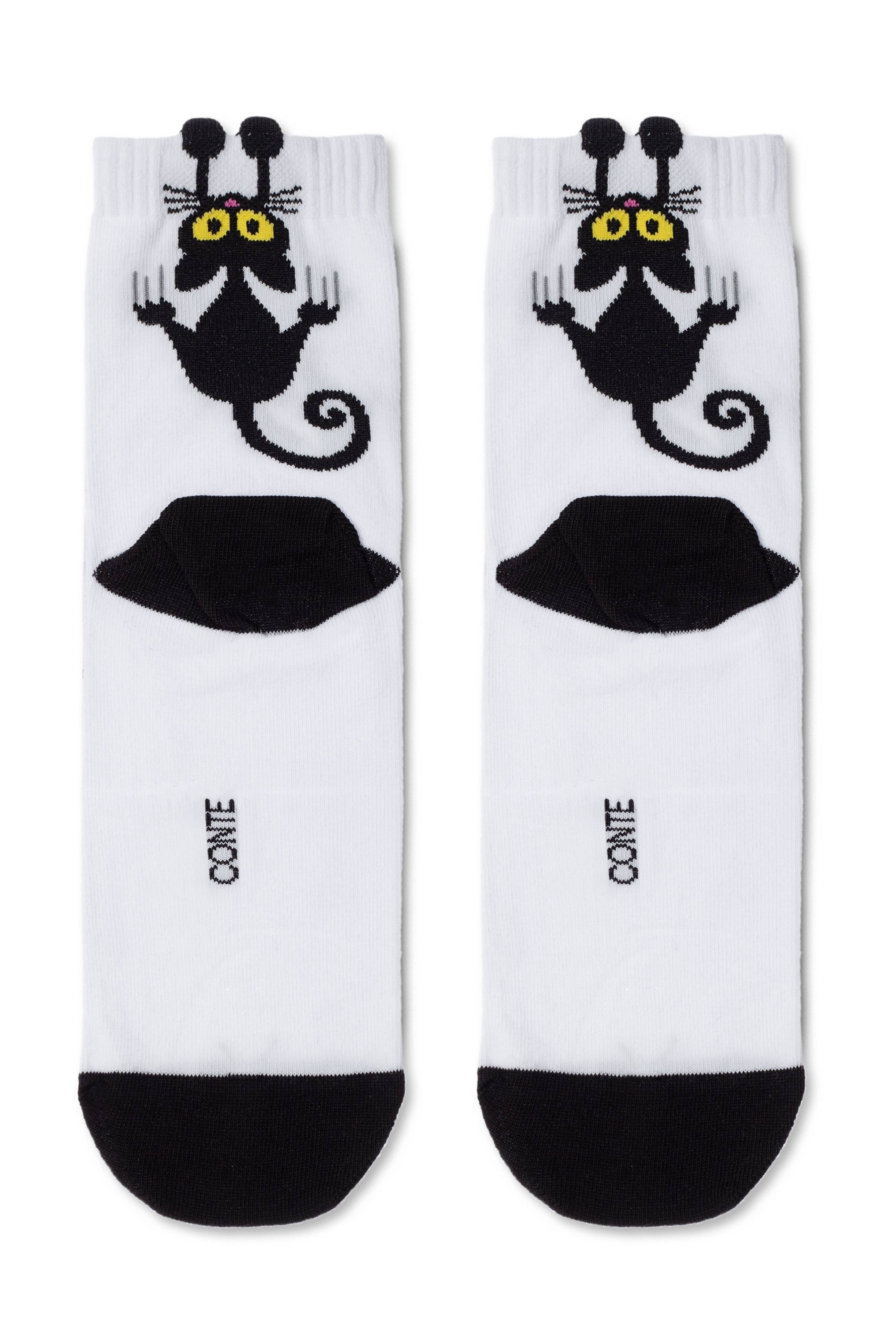 Cotton Socks Conte Classic 233 - Picot "Black cat"