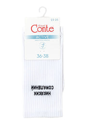 Pack of Conte socks with packaging on a white background