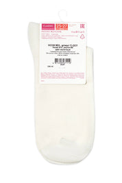 White sock with a label on a white background #color_milky