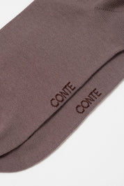 Brown sock with 'CONTE' branding on a white background  #color_cocoa