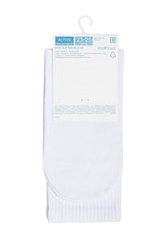White sock with packaging on a white background