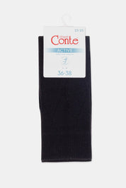Black sock with Conte label on a white background #color_black