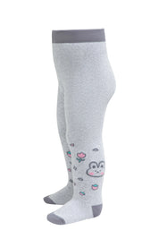 Gray tights with cartoon designs on a white background #color_light-gray