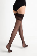 Fantasy Stockings Conte Sense - Silicone Lace Top with Back Seam Imitation
