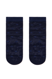 Two dark blue socks with a subtle pattern on a white background #color_marino
