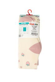 Packaged children's socks with a pink heart design on a white background #color_cappuccino