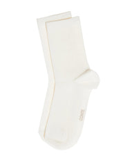 White sock with a subtle pattern on a white background #color_milky