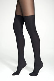 Black knee-high socks on a white background