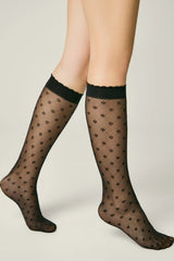 Conte Knee-Highs for girls Viola 20 Den - Geometric Design