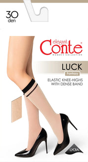 Elegant Conte Luck Fantasy elastic knee-highs with a dense band on a white background