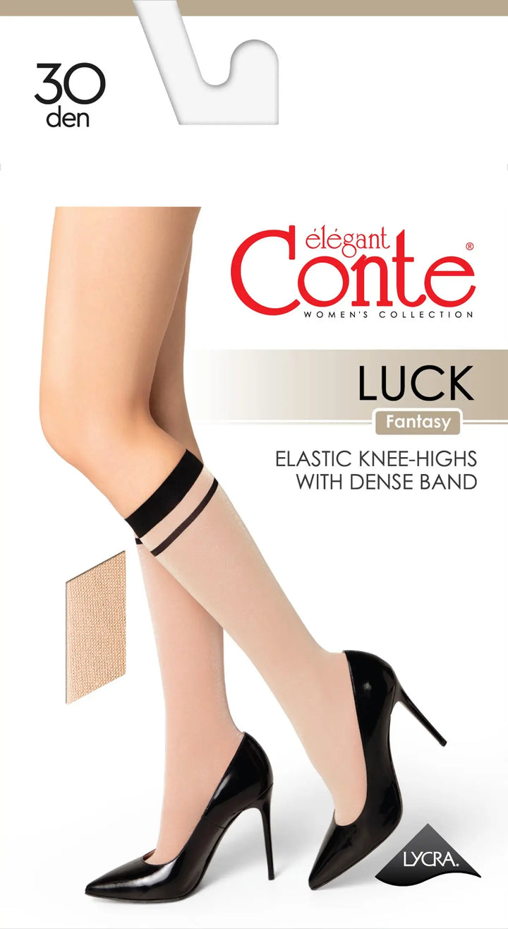 Elegant Conte Luck Fantasy elastic knee-highs with a dense band on a white background