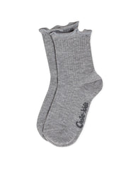 Gray sock with a brand logo on a white background #color_gray