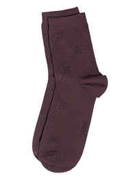 Brown sock with subtle pattern on a white background #color_chocolate