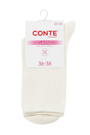White sock with Conte packaging on a white background #color_milky