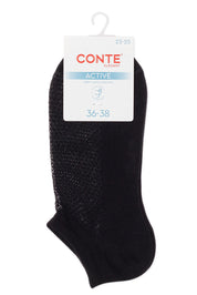 Black sock with Conte label on a white background #color_black