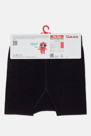 Black underwear with a visible brand label on a white background