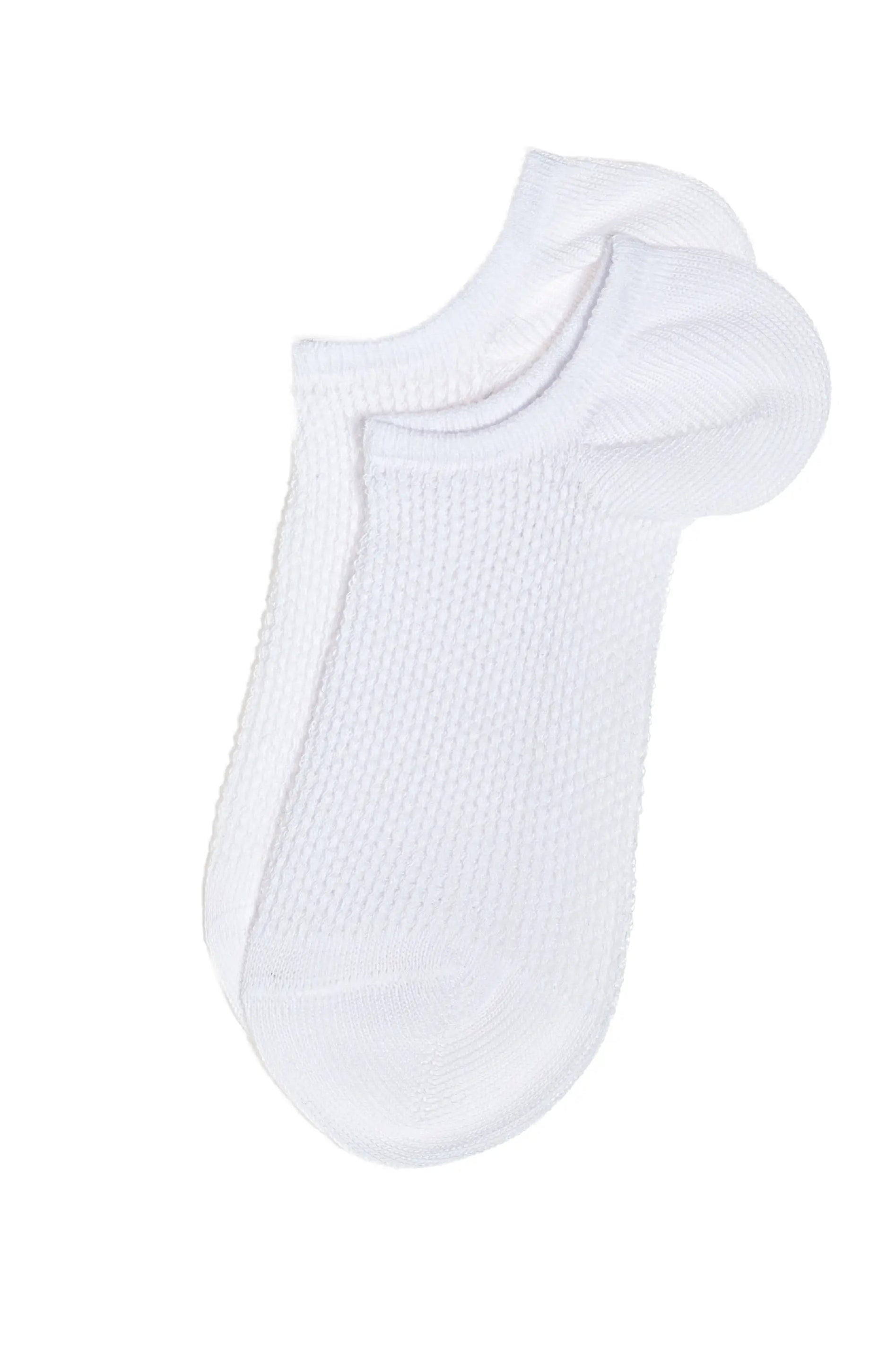 White ankle socks on a white background #color_white
