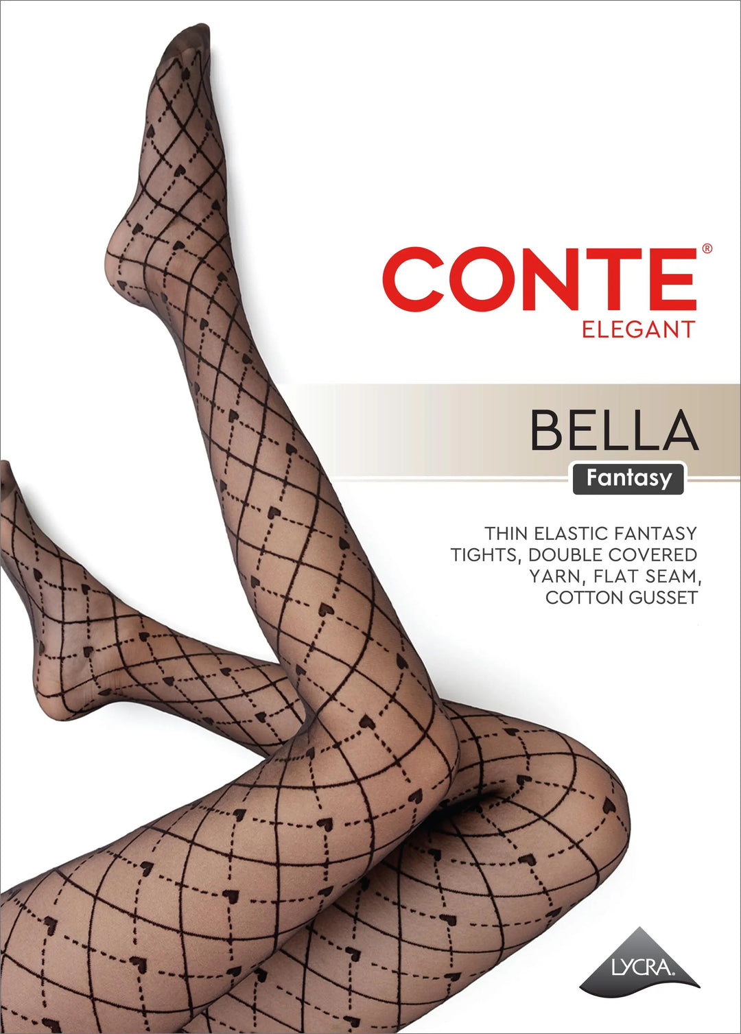 Fantasy Tights Conte Bella - Geometric Pattern with Hearts