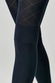 Dark blue tights with a diamond pattern on a light gray background #color_dark-blue