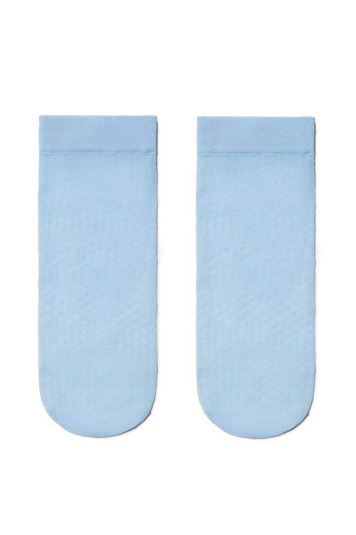 Two light blue socks on a white background #color_light-blue