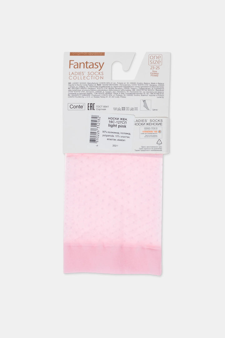 Pack of pink lace socks with a visible brand label on a white background #color_light-pink