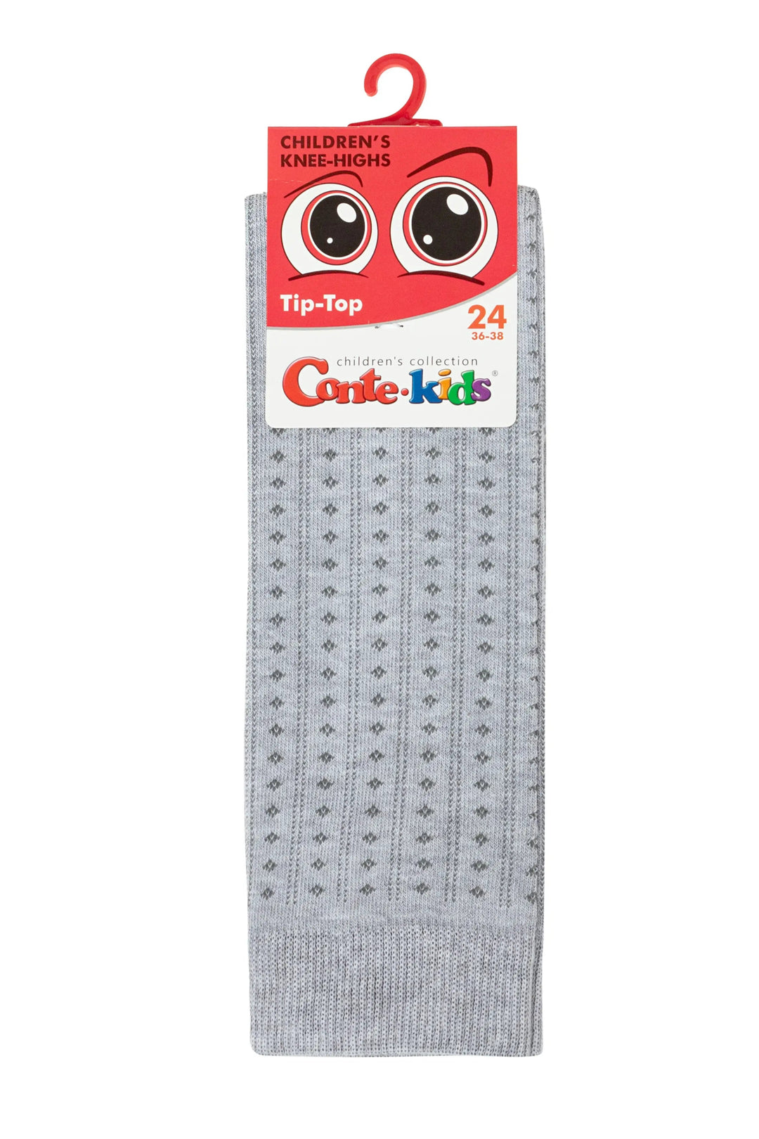 Gray socks with a packaging label on a white background #color_light-gray