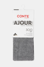 Packaged tights with Conte Ajour branding on a white background #color_grey