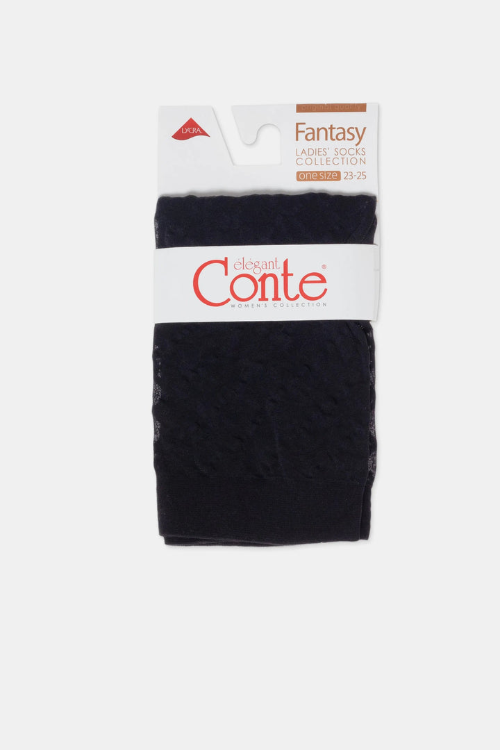 Packaged black socks with Conte branding on a white background #color_nero-black