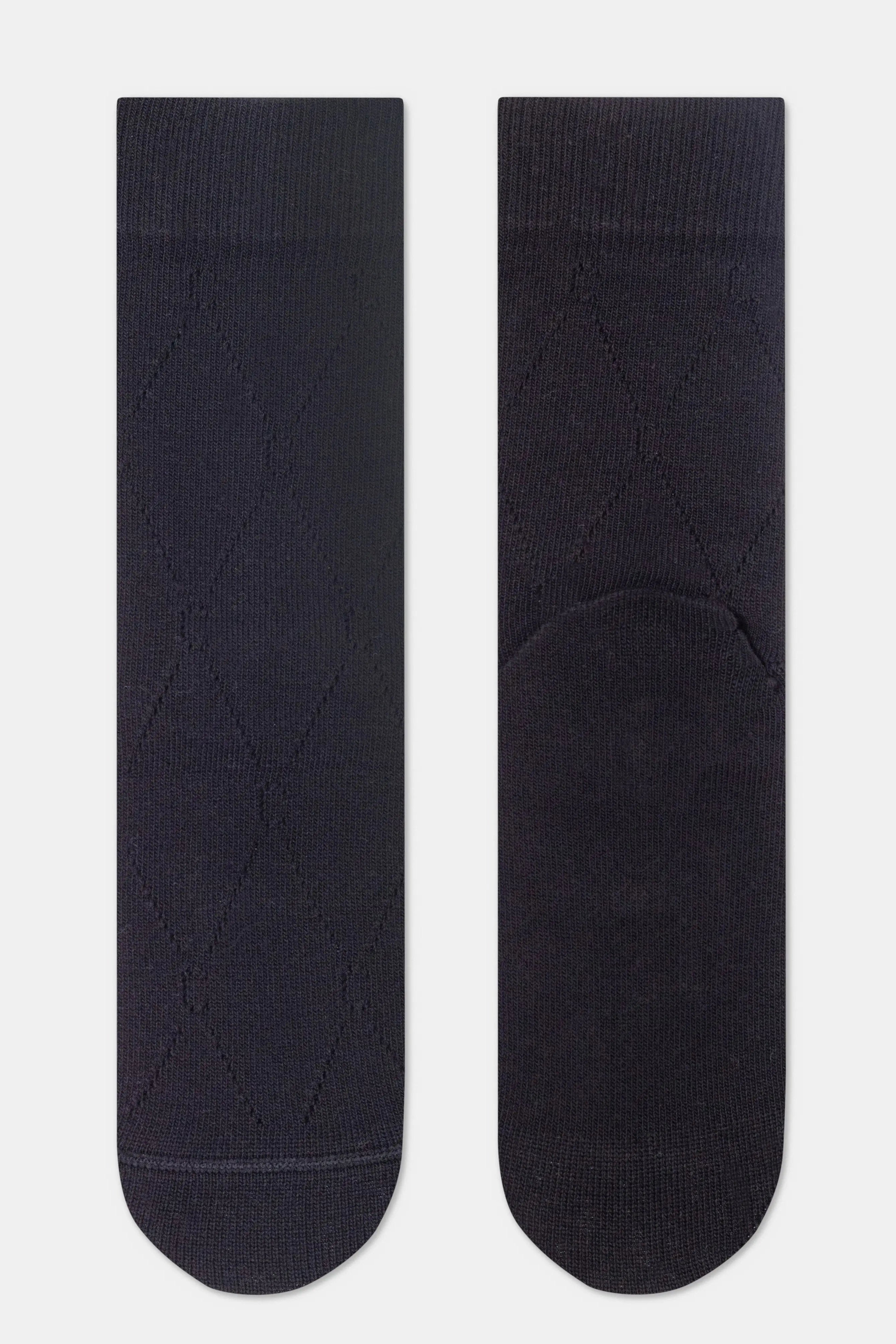 Two black socks on a white background #color_black