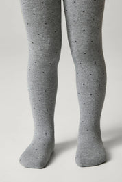Gray tights with small black dots on a light gray background #color_gray