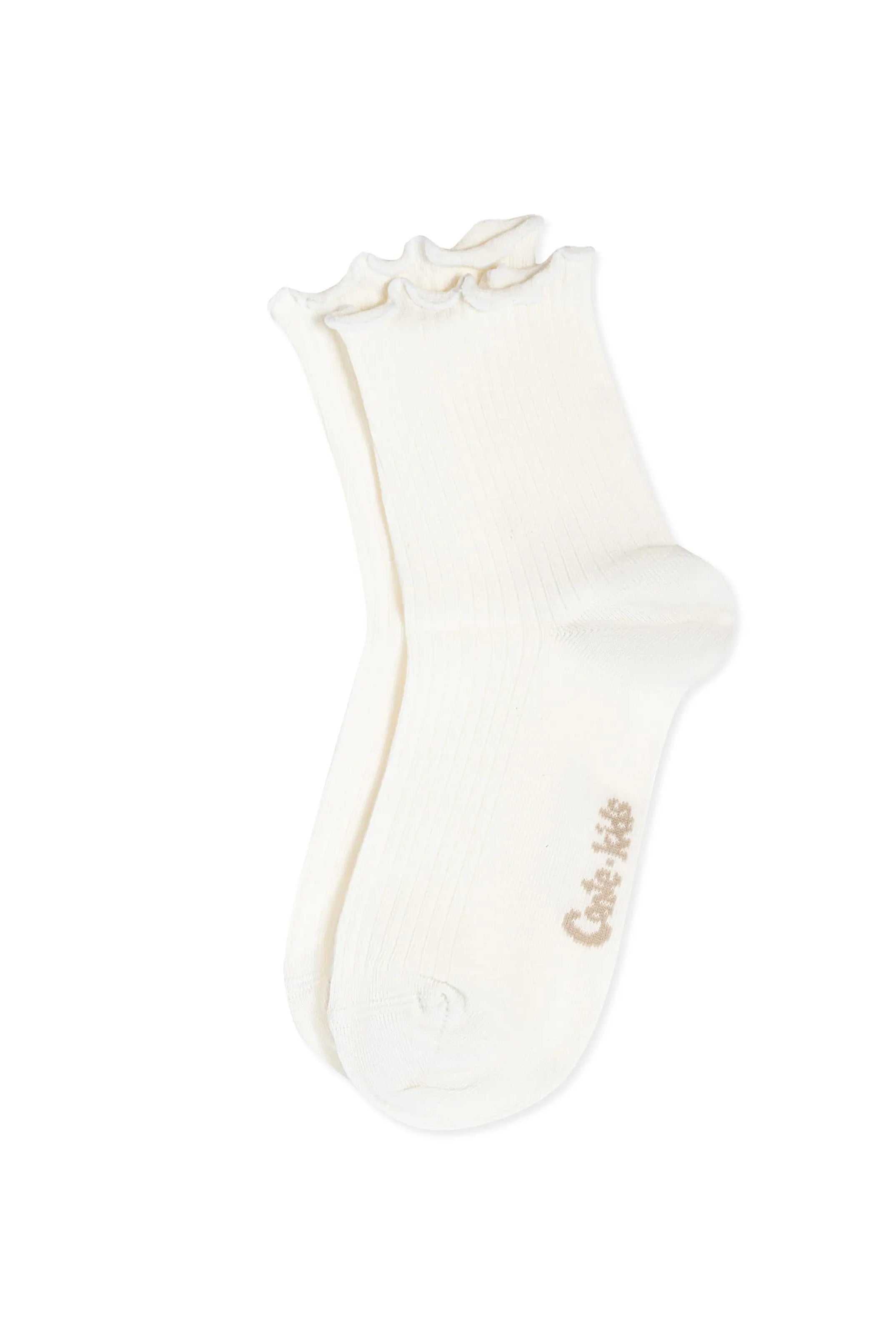 White ankle sock with a bow on a white background #color_milky