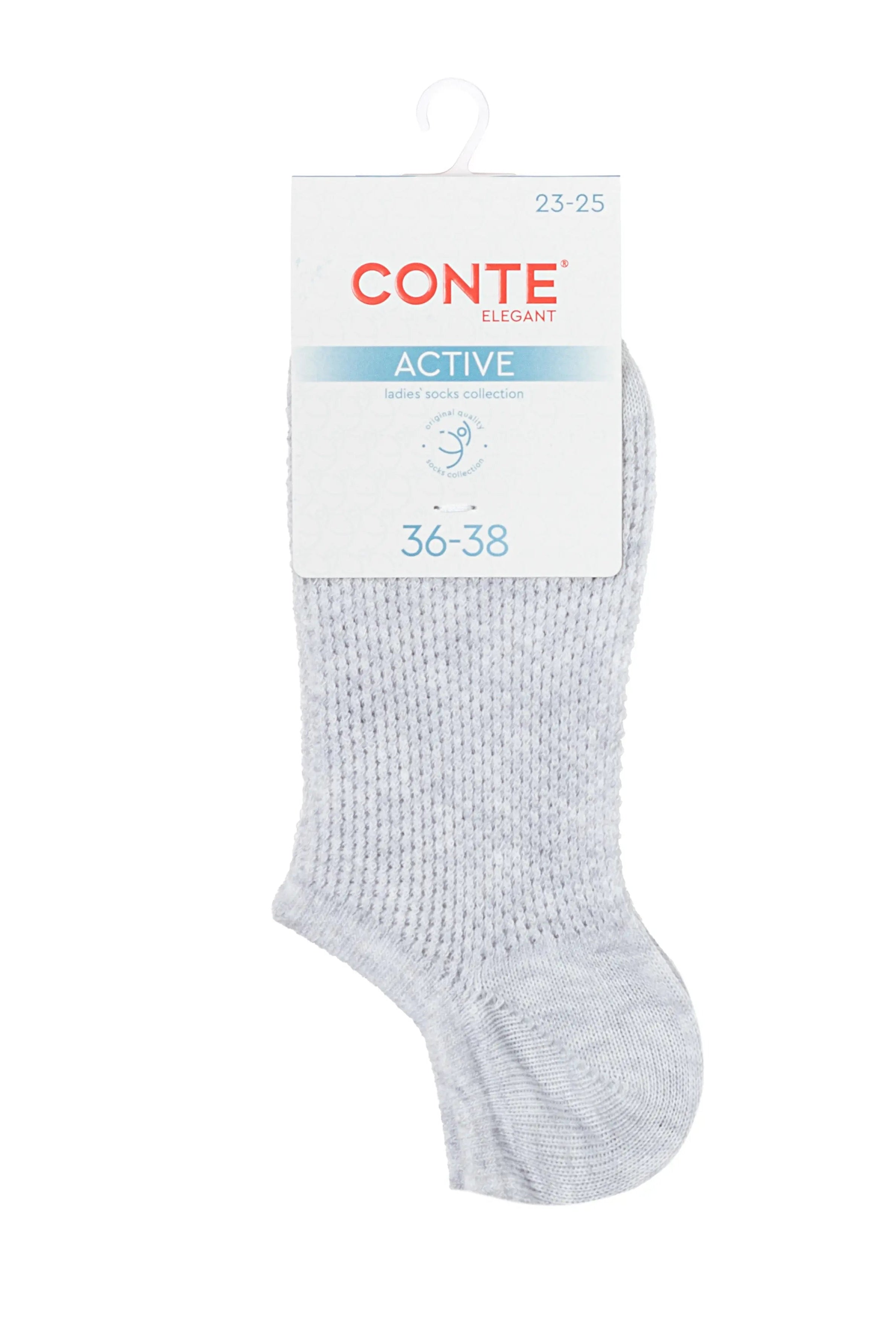 Gray sock with Conte label on a white background #color_light-gray