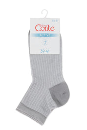 Gray sock on a white background with Conte label #color_gray