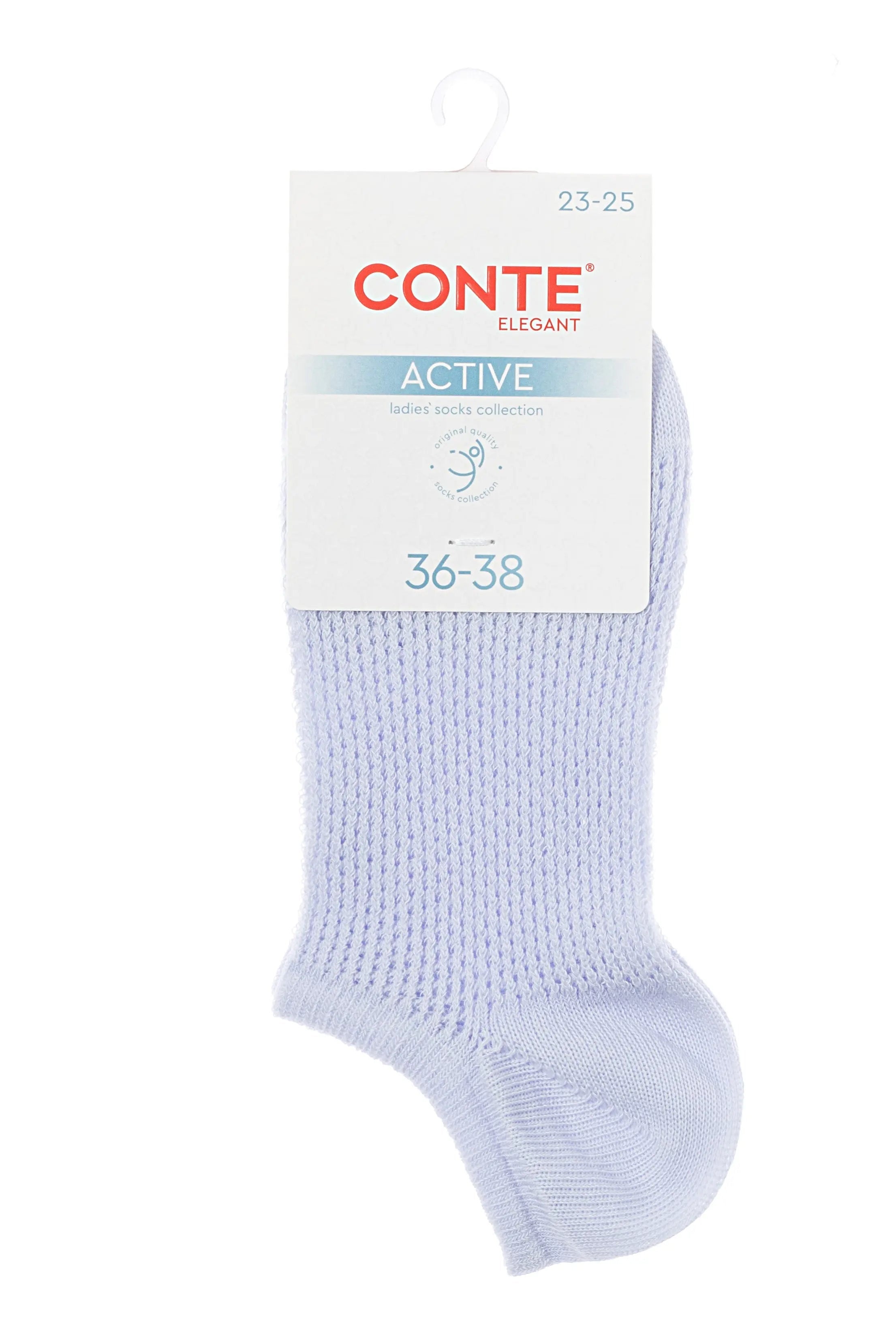 Light blue sock with Conte label on a white background #color_pale-purple